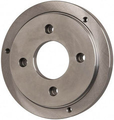 Buck Chuck Company - Adapter Back Plate for 8" Diam Self Centering Lathe Chucks - A1/A2-5 Mount, 2.39" Through Hole Diam, 6.283mm ID, 7.87" OD, 0.714" Flange Height, Steel - Benchmark Tooling