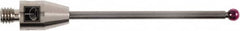 Renishaw - 0.12 Inch Ball Diameter, Carbide Stem, M4 Thread, Ruby Point Ball Tip CMM Stylus - 1.52 Inch Working Length, 0.08 Inch Stem Diameter, 1.97 Inch Overall Length - Benchmark Tooling