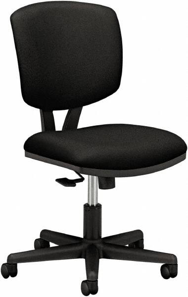 Hon - 18-3/4" High Pneumatic Height Adjustable Chair - 18" Wide x 18" Deep, 100% Polyester Seat, Black - Benchmark Tooling