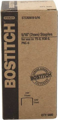 Stanley Bostitch - 1/4" Long x 7/16" Wide, 24 Gauge Crowned Construction Staple - Steel, Chisel Point - Benchmark Tooling