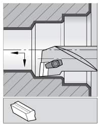 Kennametal - 10.01mm Min Bore Diam, 3-1/8" OAL, 7.94mm Shank Diam, S-KBLP Indexable Boring Bar - 3/4" Max Bore Depth, BP.. Insert, Clamp Holding Method - Benchmark Tooling