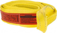 Lift-All - 12' Long x 3" Wide, 4,800 Lb Vertical Capacity, 1 Ply, Polyester Web Sling - 3,800 Lb Choker Capacity, Yellow - Benchmark Tooling