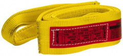 Lift-All - 10' Long x 3" Wide, 4,800 Lb Vertical Capacity, 1 Ply, Polyester Web Sling - 3,800 Lb Choker Capacity, Yellow - Benchmark Tooling