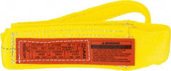 Lift-All - 4' Long x 3" Wide, 4,800 Lb Vertical Capacity, 1 Ply, Polyester Web Sling - 3,800 Lb Choker Capacity, Yellow - Benchmark Tooling