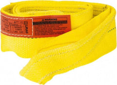 Lift-All - 6' Long x 4" Wide, 6,400 Lb Vertical Capacity, 1 Ply, Polyester Web Sling - 5,000 Lb Choker Capacity, Yellow - Benchmark Tooling