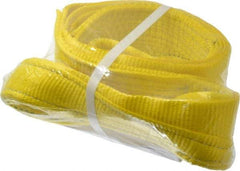 Lift-All - 8' Long x 4" Wide, 6,400 Lb Vertical Capacity, 1 Ply, Polyester Web Sling - 5,000 Lb Choker Capacity, Yellow - Benchmark Tooling