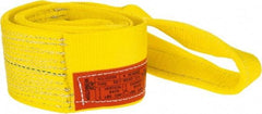 Lift-All - 6' Long x 4" Wide, 6,400 Lb Vertical Capacity, 1 Ply, Polyester Web Sling - 5,000 Lb Choker Capacity, Yellow - Benchmark Tooling