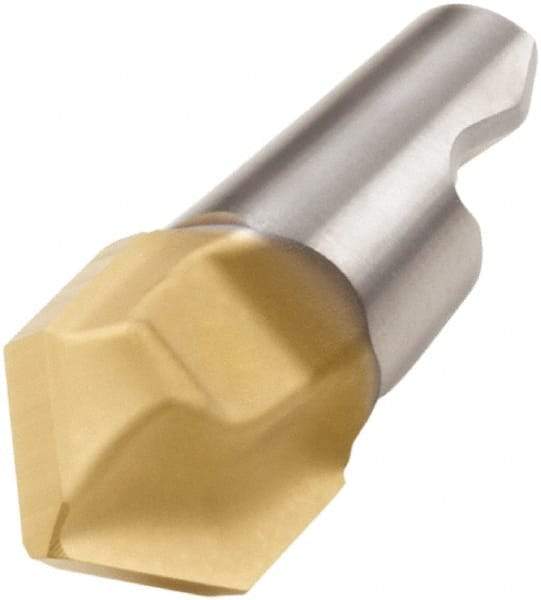 Seco - MM06 M02 Grade T60M Carbide Center Drill Milling Tip Insert - TiAlN/TiN Finish, 2 Flutes, 0.236" Cutting Diam, 0.113" Depth of Cut, 0.28" Extension - Benchmark Tooling