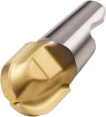 Seco - MM08 E03 Grade F30M Carbide End Milling Tip Insert - 2 Flutes, 0.315" Cutting Diam, 0.322" Depth of Cut, 0.371" Extension, 0.157" Cnr Rad - Benchmark Tooling