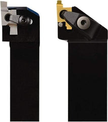 Seco - CE, External, Left Hand, 0.103" Max Depth of Cut, 0.03 to 0.103" Groove Width, Indexable Grooving Tool Holder - 10EAL, 10NR, 12NR Insert Compatibility, 1" Shank Height, 1" Shank Width, 6" OAL - Benchmark Tooling