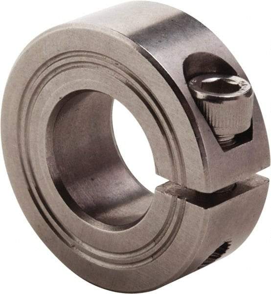 Climax Metal Products - 60mm Bore, Stainless Steel, One Piece Clamp Collar - 3-1/2" Outside Diam - Benchmark Tooling