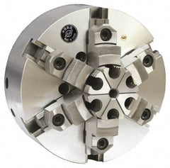 Gibraltar - 6 Jaws, 10" Diam, Self Centering Manual Lathe Chuck - Adjustable, Reversible, 2.835" Through Hole Diam, Forged Steel - Benchmark Tooling