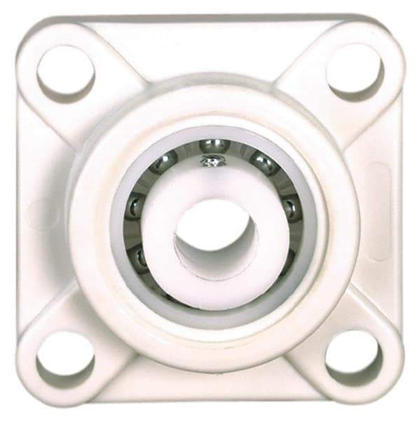 Made in USA - 3-25/64" OAL x 1-3/32" OAH Mounted Bearing/Pillow Block - 78 Lb Dyn Cap, Polyester - Benchmark Tooling