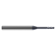 ‎0.03″ Dia. × 1/8″ Shank × 0.09″ DOC × 1-1/2″ OAL, Carbide AlTiN, Standard , 4 Flute, Ballnose End Mill - Exact Industrial Supply