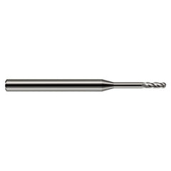 ‎0.08″ Dia. × 1/8″ Shank × 0.24″ DOC × 1-1/2″ OAL, Carbide Uncoated, Standard , 4 Flute, Ballnose End Mill - Exact Industrial Supply