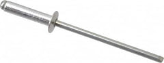 RivetKing - Size 46 Dome Head Aluminum Open End Blind Rivet - Steel Mandrel, 0.313" to 3/8" Grip, 1/4" Head Diam, 0.129" to 0.133" Hole Diam, 0.525" Length Under Head, 1/8" Body Diam - Benchmark Tooling