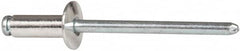 RivetKing - Size 54 Dome Head Aluminum Open End Blind Rivet - Steel Mandrel, 0.188" to 1/4" Grip, 0.312" Head Diam, 0.16" to 0.164" Hole Diam, 0.425" Length Under Head, 5/32" Body Diam - Benchmark Tooling