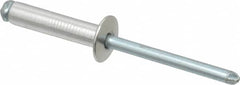 RivetKing - Size 610 Dome Head Aluminum Open End Blind Rivet - Steel Mandrel, 0.501" to 5/8" Grip, 3/8" Head Diam, 0.192" to 0.196" Hole Diam, 0.825" Length Under Head, 3/16" Body Diam - Benchmark Tooling