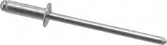 RivetKing - Size 44 Dome Head Aluminum Open End Blind Rivet - Aluminum Mandrel, 0.188" to 1/4" Grip, 1/4" Head Diam, 0.129" to 0.133" Hole Diam, 0.4" Length Under Head, 1/8" Body Diam - Benchmark Tooling