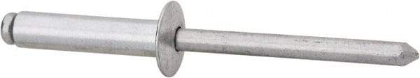 RivetKing - Size 610 Dome Head Aluminum Open End Blind Rivet - Aluminum Mandrel, 0.501" to 5/8" Grip, 3/8" Head Diam, 0.192" to 0.198" Hole Diam, 0.825" Length Under Head, 3/16" Body Diam - Benchmark Tooling