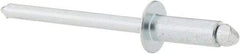 RivetKing - Size 54 Dome Head Steel Open End Blind Rivet - Steel Mandrel, 0.188" to 1/4" Grip, 0.312" Head Diam, 0.16" to 0.164" Hole Diam, 0.425" Length Under Head, 5/32" Body Diam - Benchmark Tooling