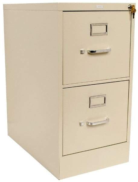 Hon - 15" Wide x 29" High x 25" Deep, 2 Drawer Vertical File with Lock - Steel, Putty - Benchmark Tooling