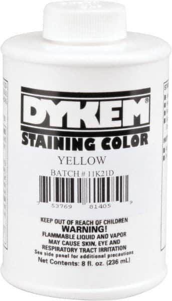 Dykem - 8 Ounce Yellow Staining Color - Brush in Cap Container - Benchmark Tooling