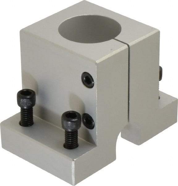 80/20 Inc. - 3-7/8 Inch Wide x 3 Inch High x 2-1/2 Inch Deep Single Shaft Stanchion Base - 1.505 Inch Hole x 0.328 Inch Bolt Hole Diameter - Benchmark Tooling