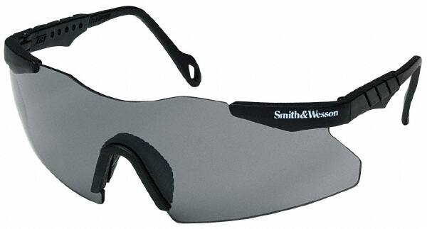 Smith & Wesson - Smoke Lenses, Framed Safety Glasses - Scratch Resistant, Black Plastic Frame, Size Universal, Wrap Around - Benchmark Tooling
