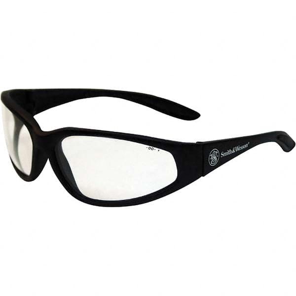 Smith & Wesson - Clear Lenses, Framed Safety Glasses - Scratch Resistant, Black Plastic Frame, Size Universal, Wrap Around - Benchmark Tooling