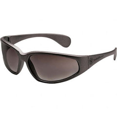 Smith & Wesson - Gray Lenses, Framed Safety Glasses - Scratch Resistant, Black Plastic Frame, Size Universal, Wrap Around - Benchmark Tooling