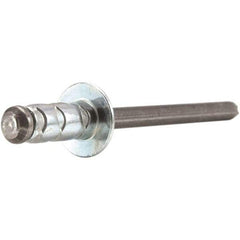 STANLEY Engineered Fastening - Size 6 Dome Head Aluminum Multi Grip Blind Rivet - Steel Mandrel, 0.251" to 1/2" Grip, 3/16" Head Diam, 0.192" to 0.205" Hole Diam, 0.116" Body Diam - Benchmark Tooling