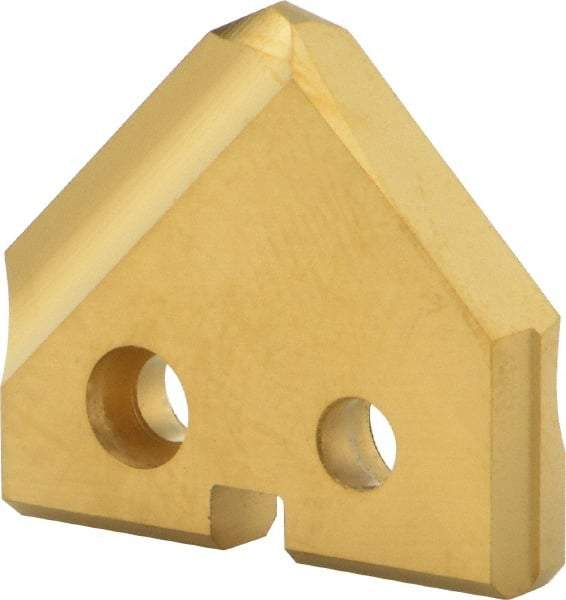 Allied Machine and Engineering - 7/8" Diam x 5/32" Thick, Seat Code 1, 90° Included Angle Spade Drill Insert - TiN Coated, Cobalt, Series T-A - Benchmark Tooling