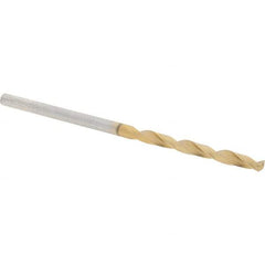 Guhring - #44 118° High Speed Steel Jobber Drill - TiN Finish, Right Hand Cut, Spiral Flute, Straight Shank, 53mm OAL, Standard Point - Benchmark Tooling