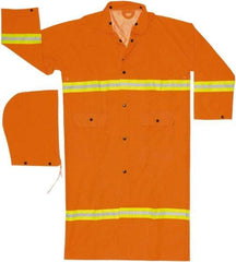 MCR Safety - Size 4XL, High Visibility Orange, Rain Jacket - 2 Pockets, Attached Hood - Benchmark Tooling