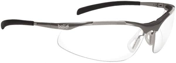 bolle SAFETY - Clear Lenses, Framed Safety Glasses - Anti-Fog, Scratch Resistant, Silver Frame - Benchmark Tooling