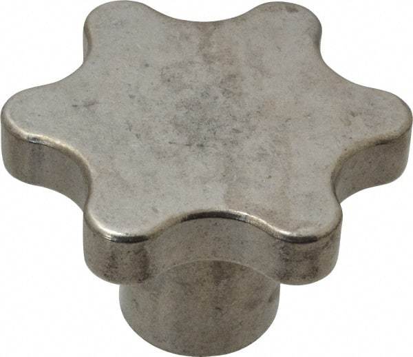 Made in USA - 3" Head Diam, 6 Point Scalloped Knob - Steel - Benchmark Tooling