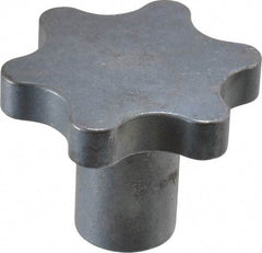 Made in USA - 2-1/2" Head Diam, 6 Point Scalloped Knob - 1/2" Hole, Steel - Benchmark Tooling