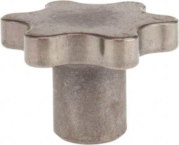 Made in USA - 3" Head Diam, 6 Point Scalloped Knob - 3/4" Hole, Steel - Benchmark Tooling