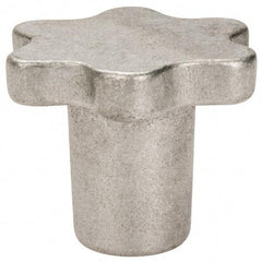 Made in USA - 2" Head Diam, 6 Point Scalloped Knob - 3/8" Hole, Aluminum - Benchmark Tooling