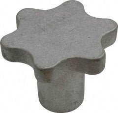 Made in USA - 2-1/2" Head Diam, 6 Point Scalloped Knob - 1/2" Hole, Aluminum - Benchmark Tooling