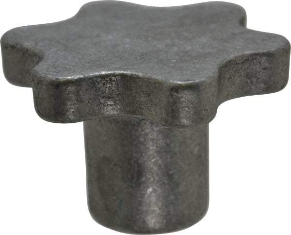 Made in USA - 3" Head Diam, 6 Point Scalloped Knob - 5/8" Hole, Aluminum - Benchmark Tooling