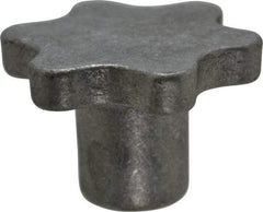 Made in USA - 3" Head Diam, 6 Point Scalloped Knob - 5/8" Hole, Aluminum - Benchmark Tooling