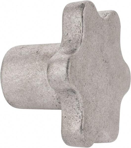 Made in USA - 3" Head Diam, 6 Point Scalloped Knob - 3/4" Hole, Aluminum - Benchmark Tooling