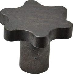 Made in USA - 2-1/2" Head Diam, 6 Point Scalloped Knob - 1/2-13 Hole, Steel - Benchmark Tooling