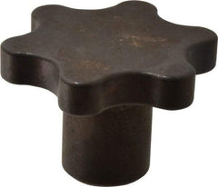 Made in USA - 3" Head Diam, 6 Point Scalloped Knob - 5/8-11 Hole, Steel - Benchmark Tooling