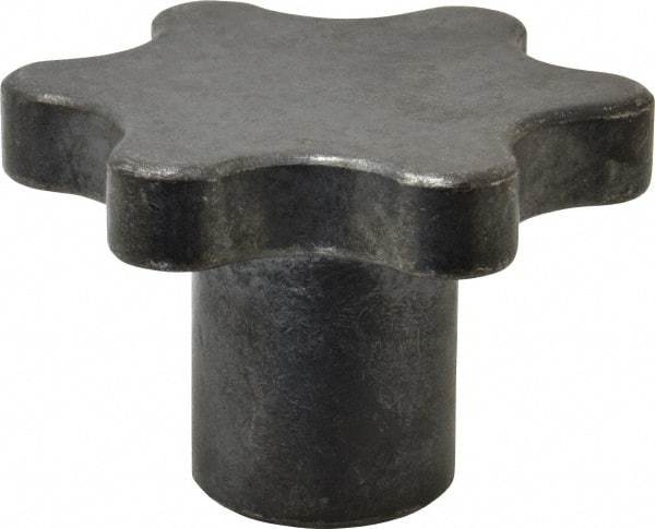 Made in USA - 3" Head Diam, 6 Point Scalloped Knob - 3/4-10 Hole, Steel - Benchmark Tooling