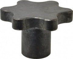 Made in USA - 3" Head Diam, 6 Point Scalloped Knob - 3/4-10 Hole, Steel - Benchmark Tooling