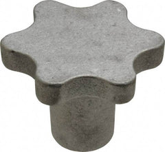 Made in USA - 2-1/2" Head Diam, 6 Point Scalloped Knob - 1/2-13 Hole, Aluminum - Benchmark Tooling