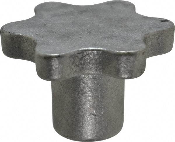 Made in USA - 3" Head Diam, 6 Point Scalloped Knob - 5/8-11 Hole, Aluminum - Benchmark Tooling